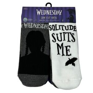 Wednesday Addams Low Cut Socks 10 Pair Pack Shoe Size 4-10 New
